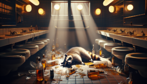 Raccoon's Wild Night in a Liquor Store
